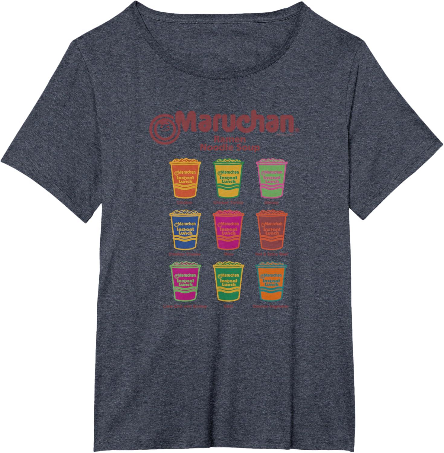 image:imageMaruchan Instant Lunch Noodle Cup Flavors Colour Pop TShirtHeather Blue