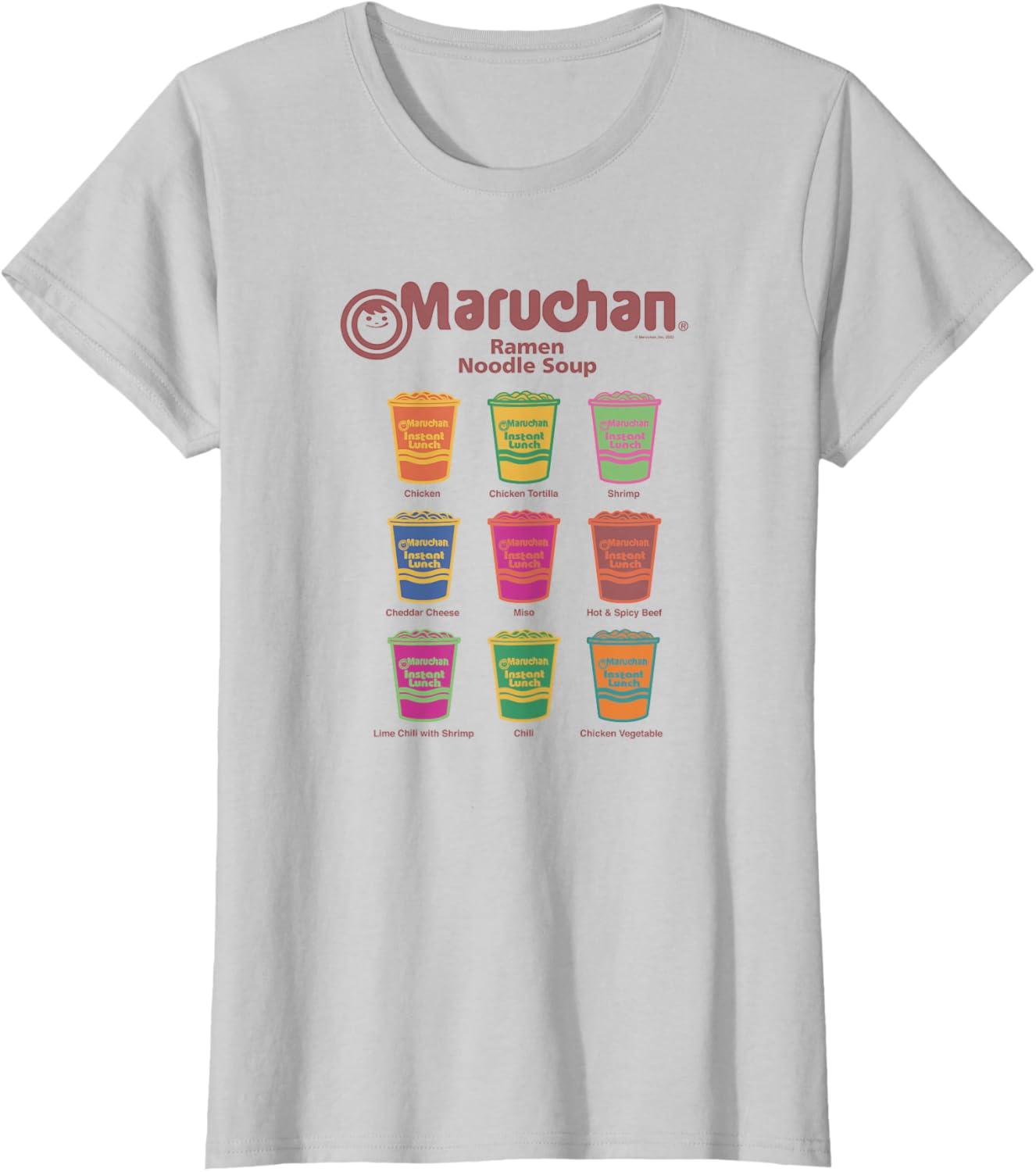 image:imageMaruchan Instant Lunch Noodle Cup Flavors Colour Pop TShirtSilver Grey