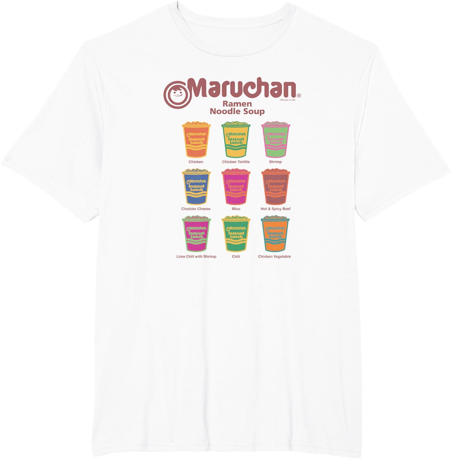image:imageMaruchan Instant Lunch Noodle Cup Flavors Colour Pop TShirtWhite