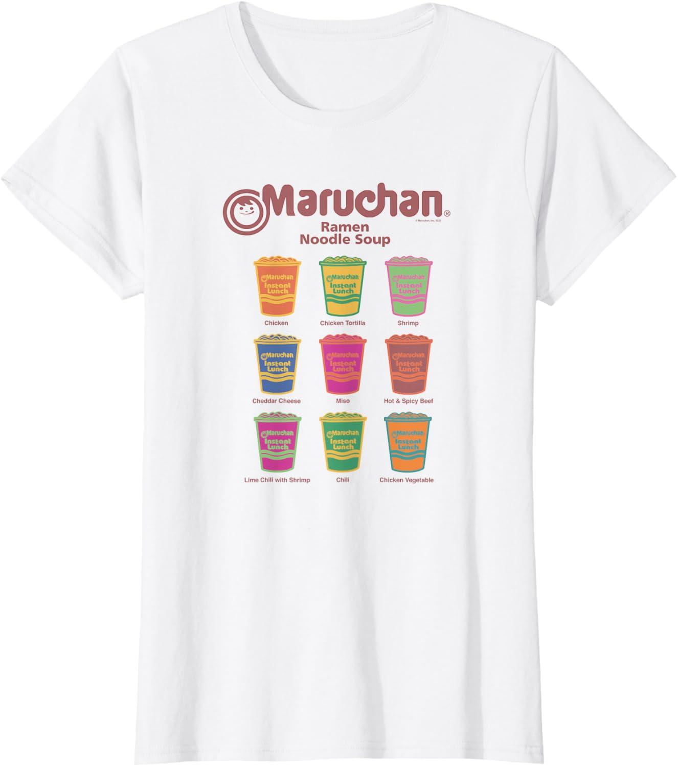 image:imageMaruchan Instant Lunch Noodle Cup Flavors Colour Pop TShirtWhite