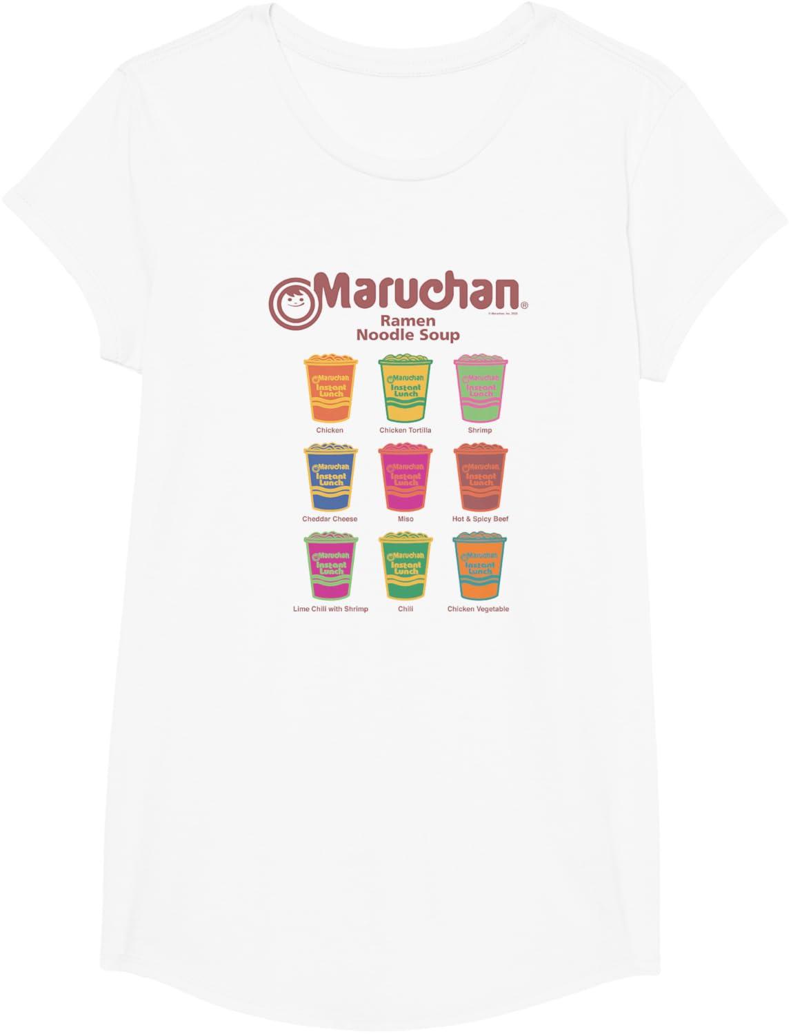 image:imageMaruchan Instant Lunch Noodle Cup Flavors Colour Pop TShirtWhite
