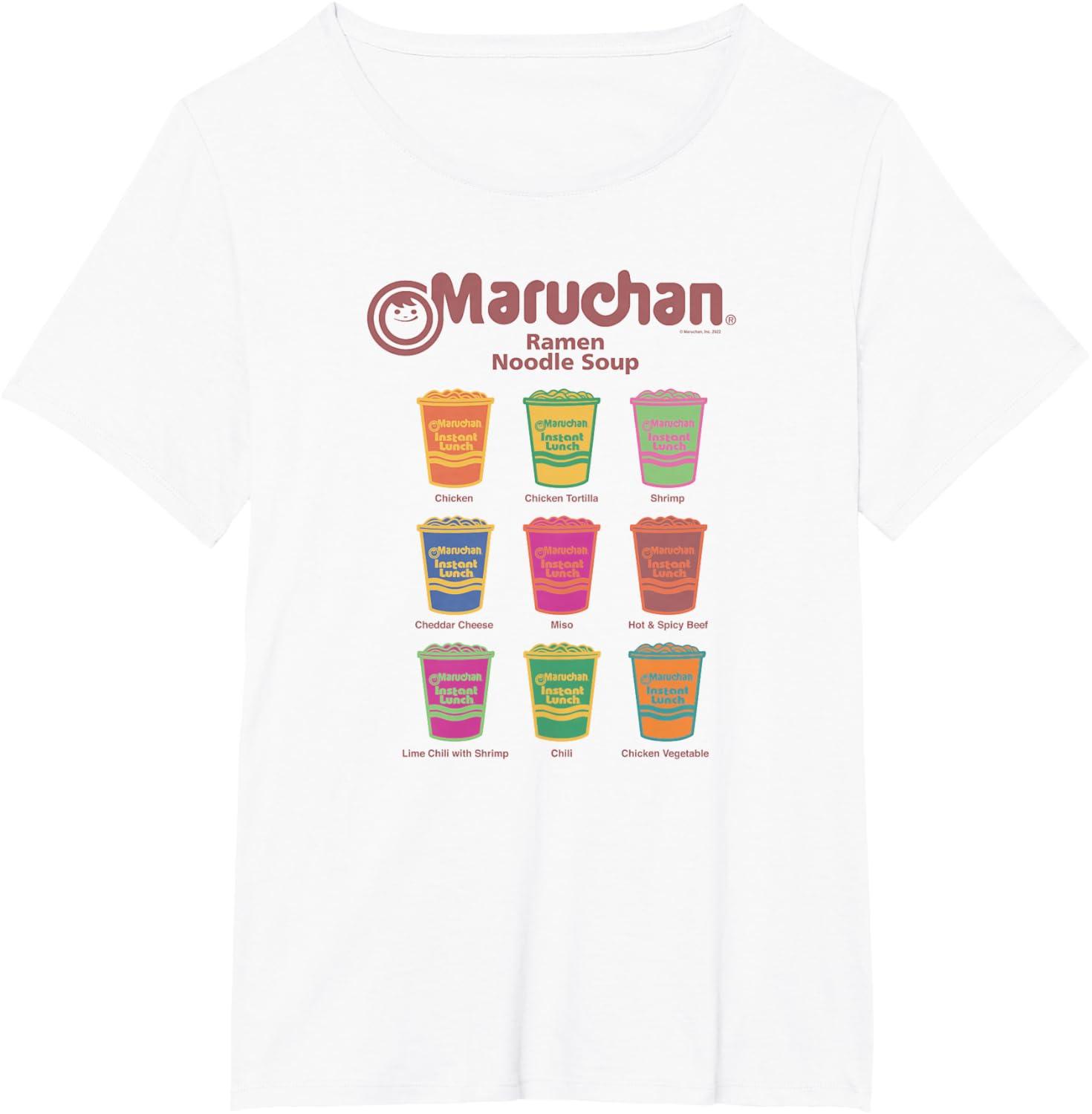image:imageMaruchan Instant Lunch Noodle Cup Flavors Colour Pop TShirtWhite