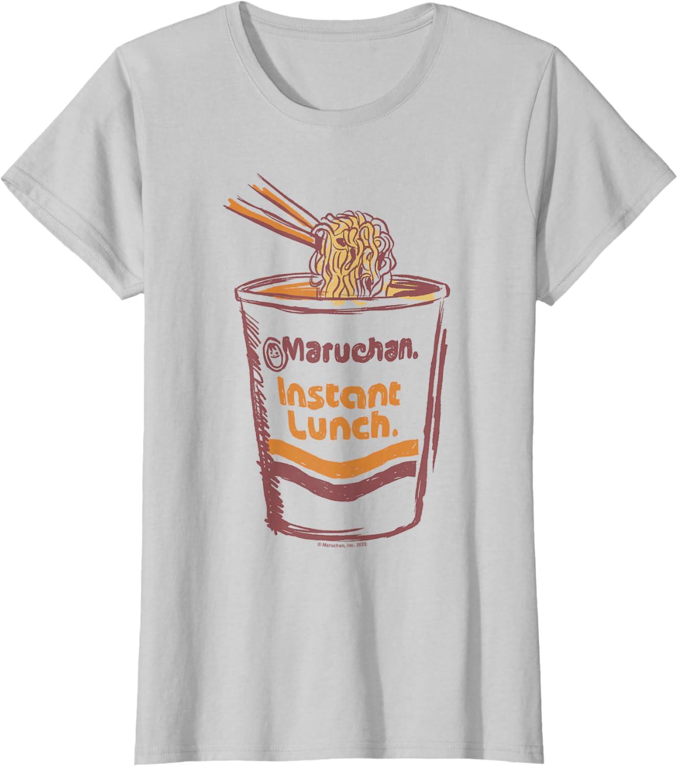image:imageMaruchan Instant Lunch Ramen Cup Art Logo TShirtSilver Grey