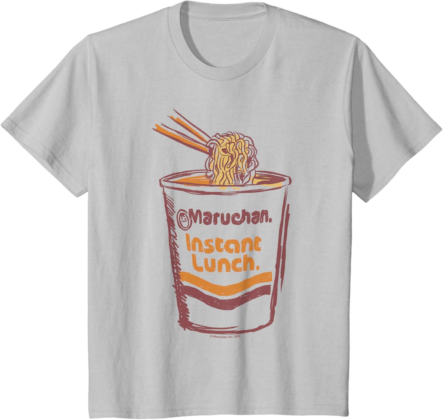 image:imageMaruchan Instant Lunch Ramen Cup Art Logo TShirtSilver Grey