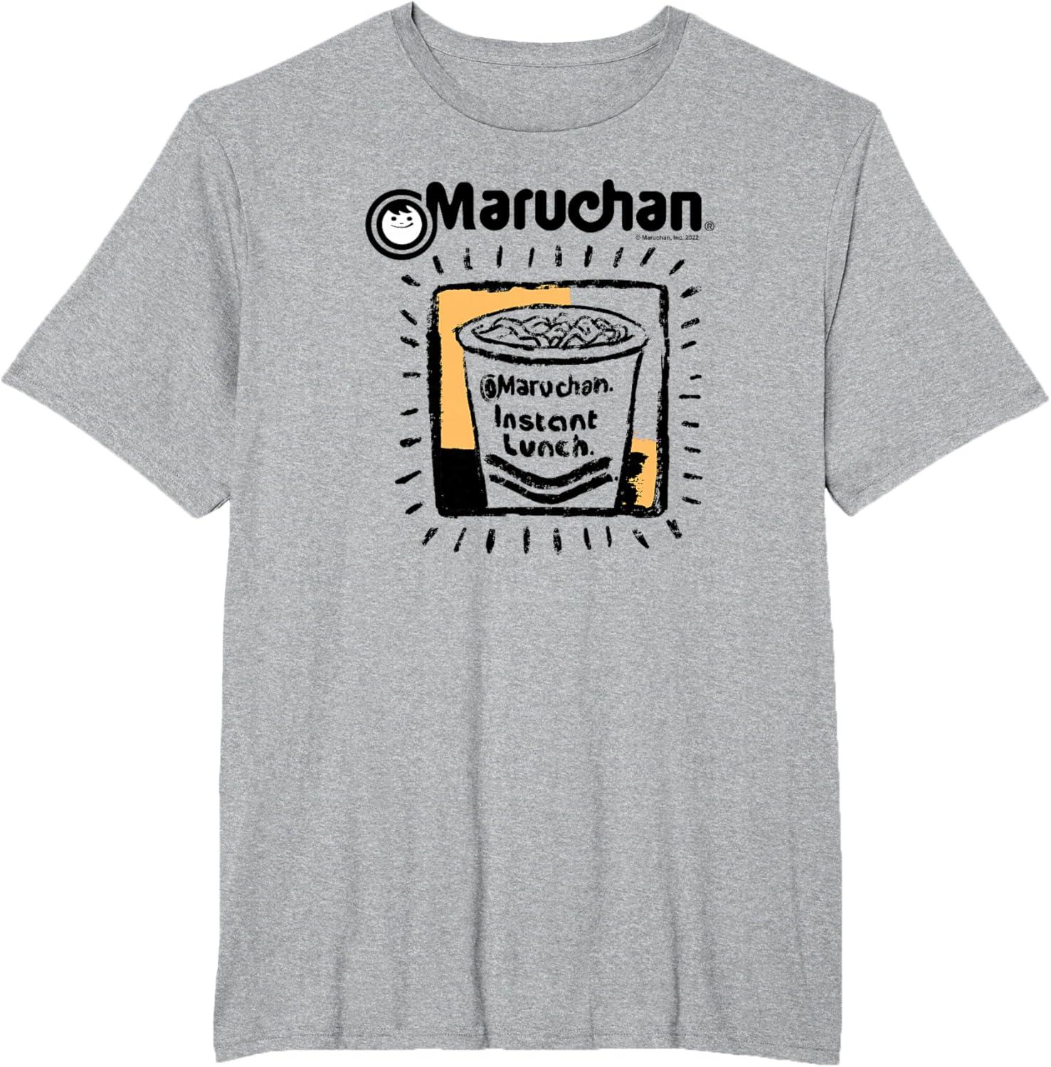 image:imageMaruchan Instant Lunch Ramen Cup Crayon Drawing Logo TShirtHeather Grey