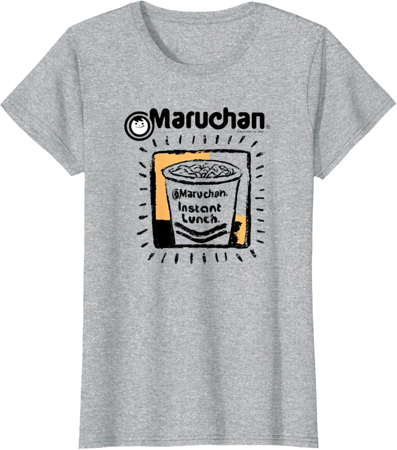 image:imageMaruchan Instant Lunch Ramen Cup Crayon Drawing Logo TShirtHeather Grey
