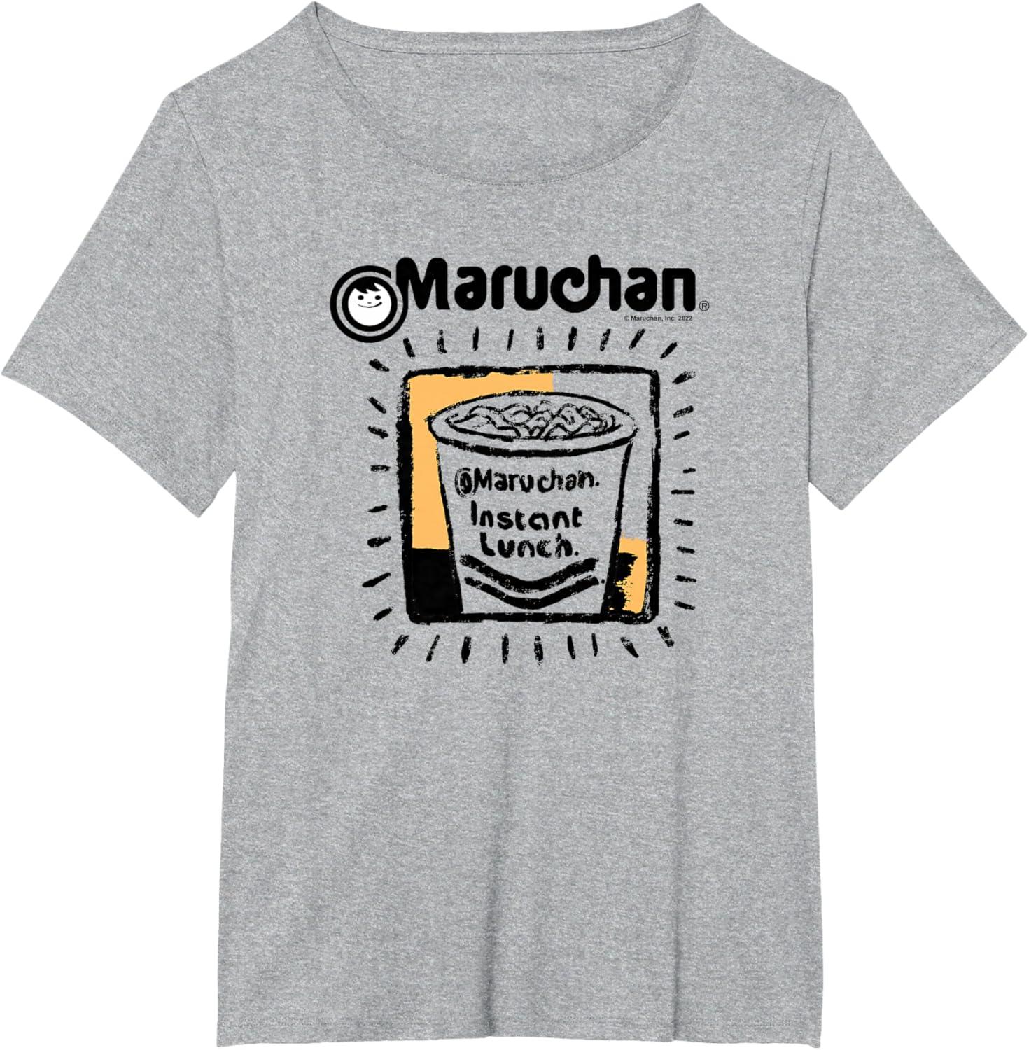 image:imageMaruchan Instant Lunch Ramen Cup Crayon Drawing Logo TShirtHeather Grey