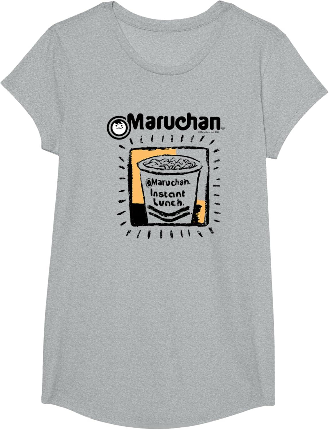 image:imageMaruchan Instant Lunch Ramen Cup Crayon Drawing Logo TShirtHeather Grey