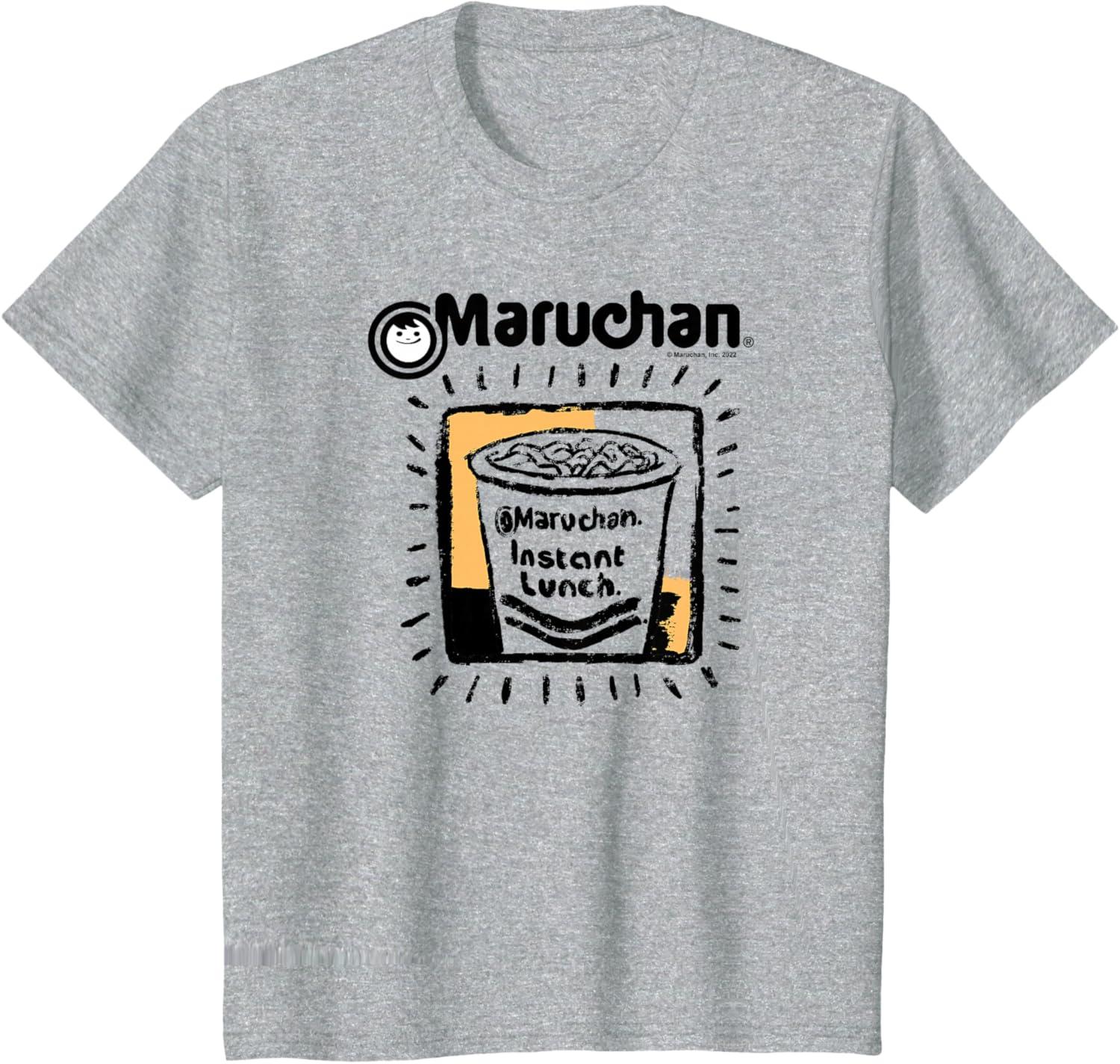 image:imageMaruchan Instant Lunch Ramen Cup Crayon Drawing Logo TShirtHeather Grey
