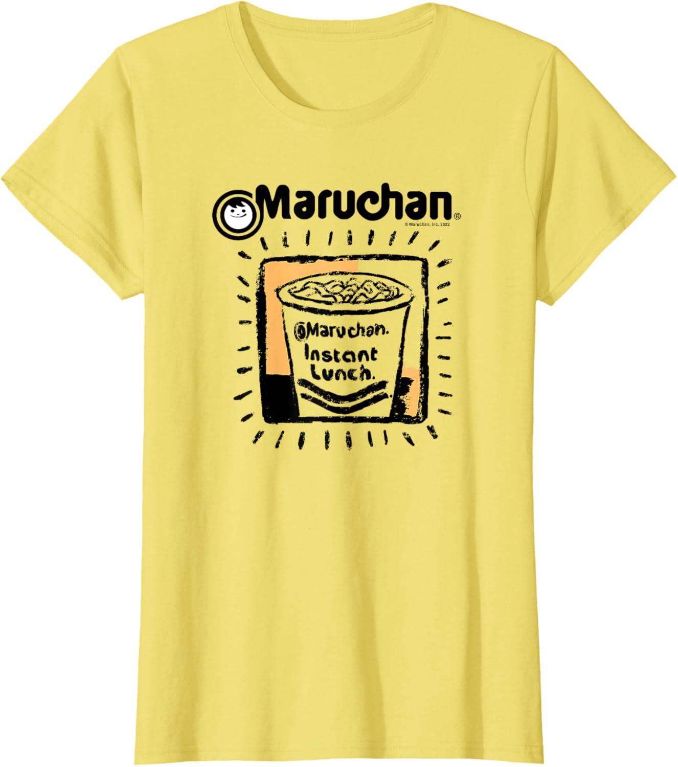 image:imageMaruchan Instant Lunch Ramen Cup Crayon Drawing Logo TShirtLemon Yellow