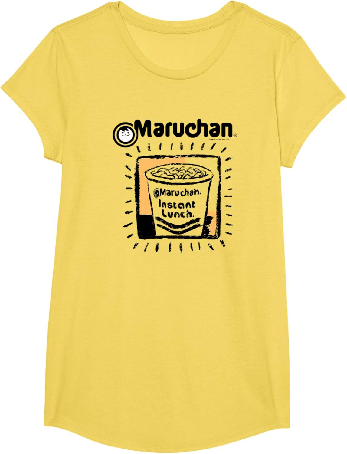 image:imageMaruchan Instant Lunch Ramen Cup Crayon Drawing Logo TShirtLemon Yellow