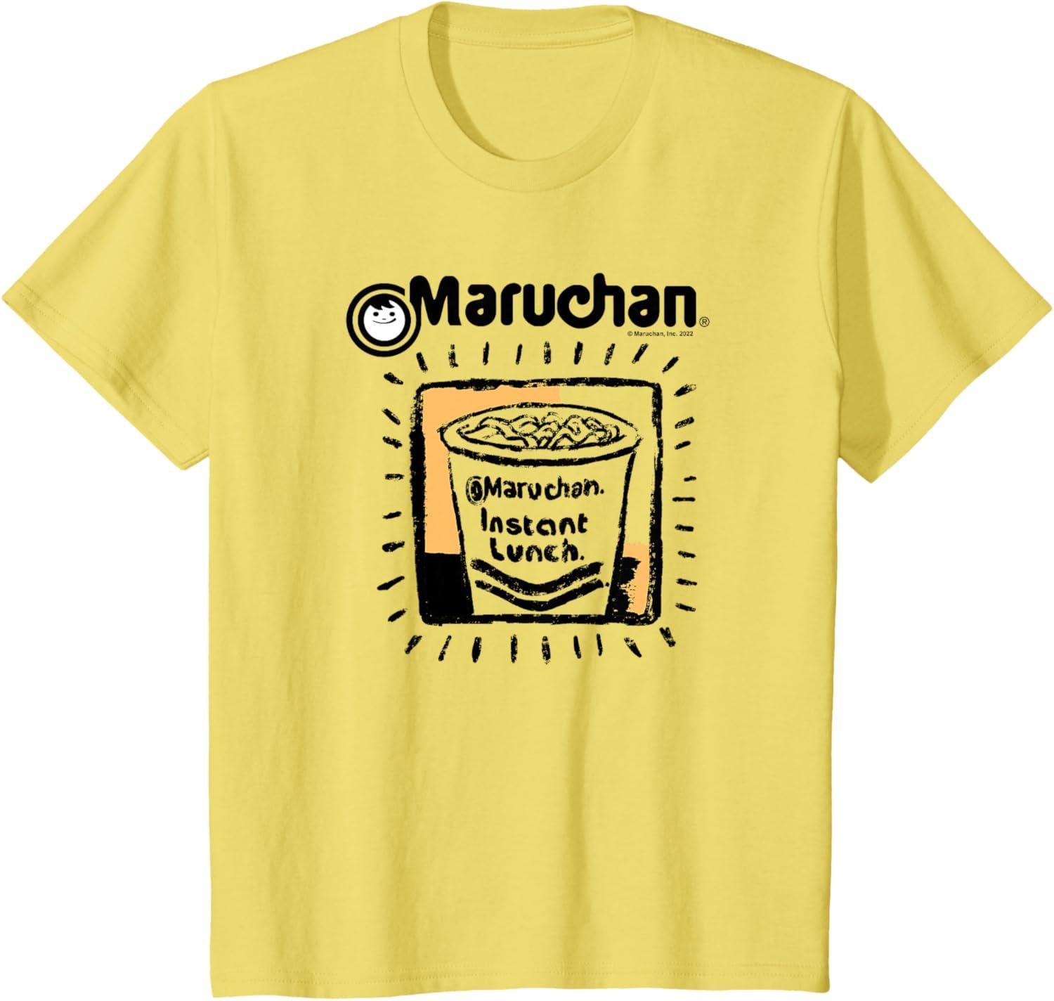 image:imageMaruchan Instant Lunch Ramen Cup Crayon Drawing Logo TShirtLemon Yellow
