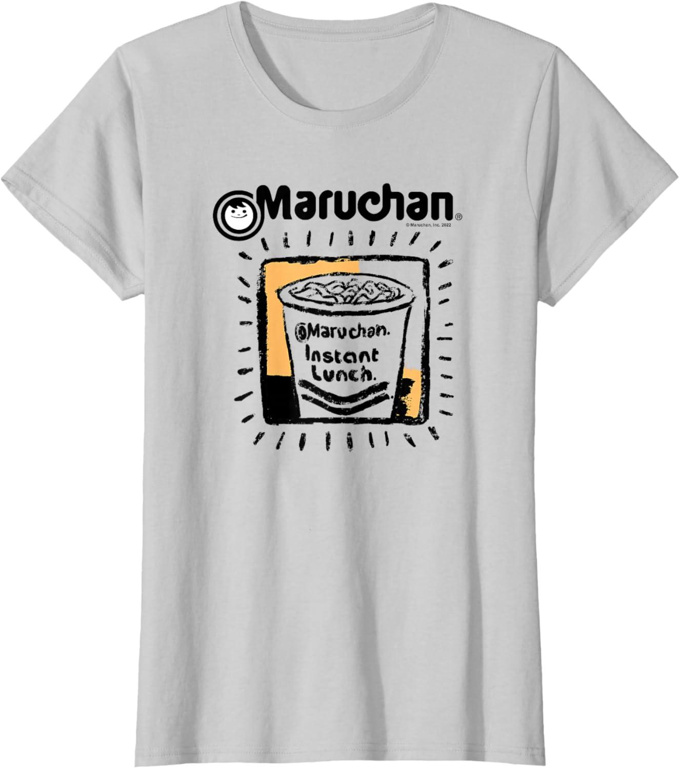 image:imageMaruchan Instant Lunch Ramen Cup Crayon Drawing Logo TShirtSilver Grey