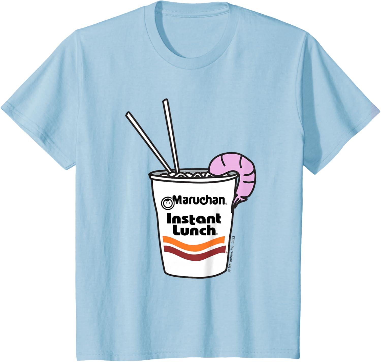 image:imageMaruchan Instant Lunch Ramen Cup Drawing Shrimp Logo TShirtBaby Blue