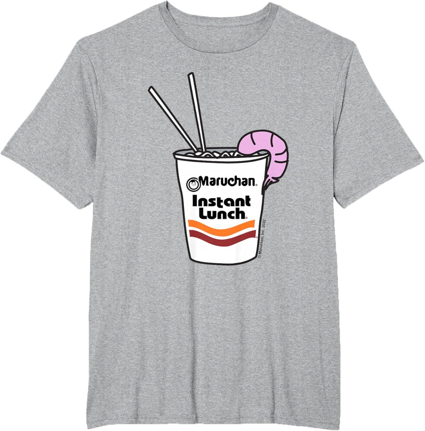 image:imageMaruchan Instant Lunch Ramen Cup Drawing Shrimp Logo TShirtHeather Grey