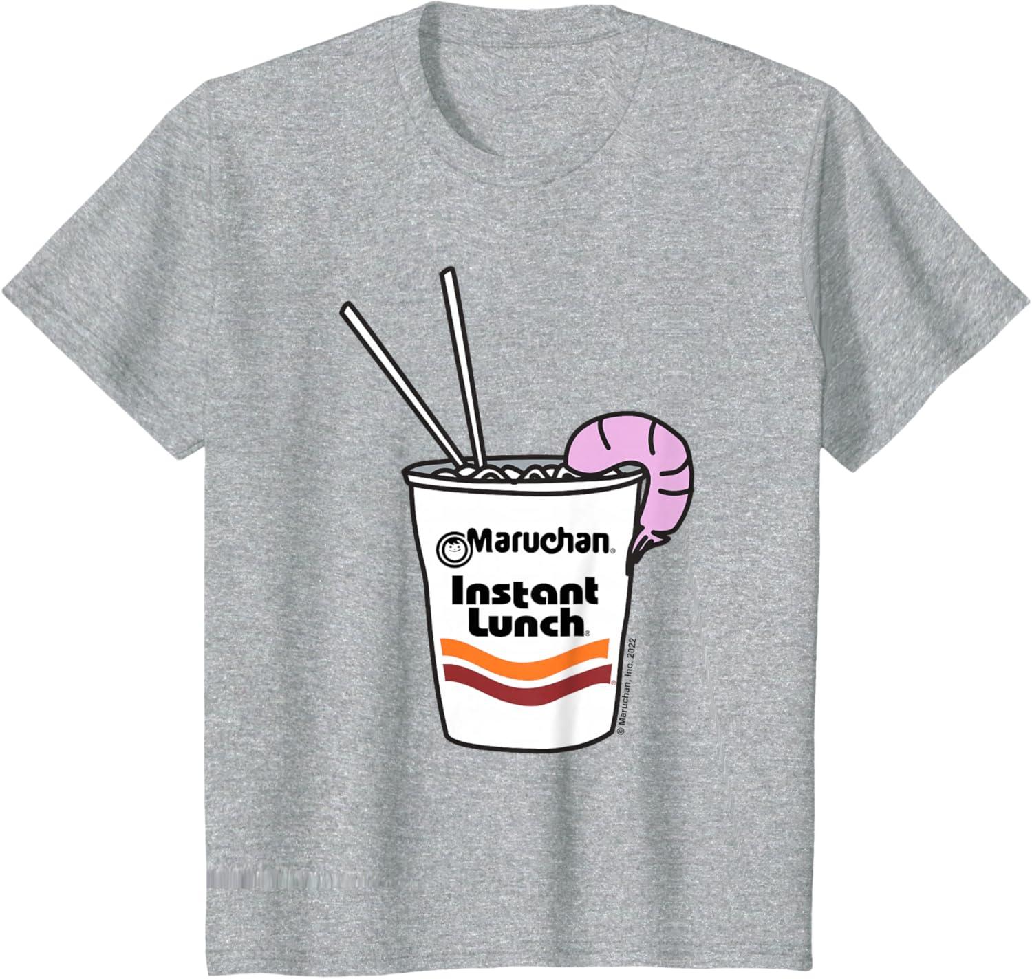 image:imageMaruchan Instant Lunch Ramen Cup Drawing Shrimp Logo TShirtHeather Grey
