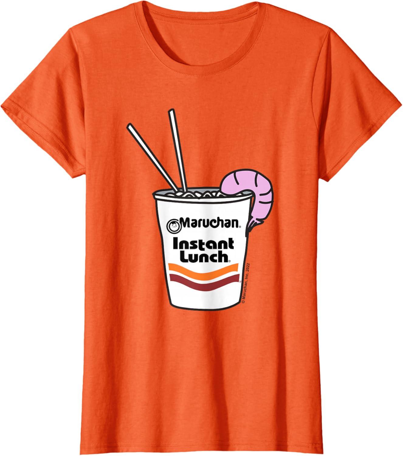image:imageMaruchan Instant Lunch Ramen Cup Drawing Shrimp Logo TShirtOrange