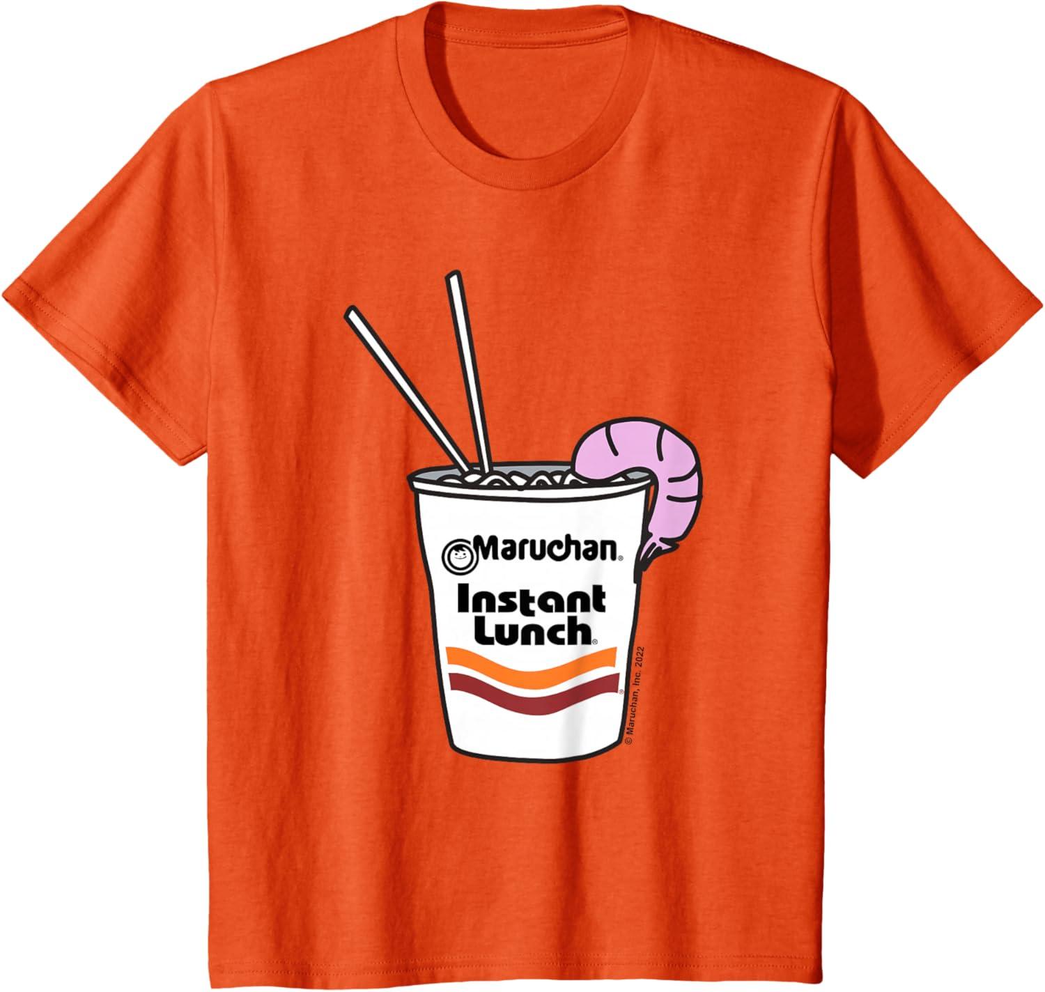 image:imageMaruchan Instant Lunch Ramen Cup Drawing Shrimp Logo TShirtOrange