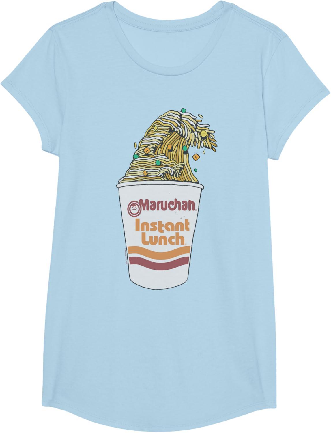 image:imageMaruchan Instant Lunch Ramen Cup Noodle Wave Logo TShirtBaby Blue