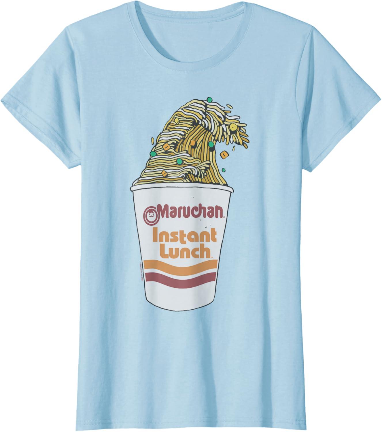 image:imageMaruchan Instant Lunch Ramen Cup Noodle Wave Logo TShirtBaby Blue