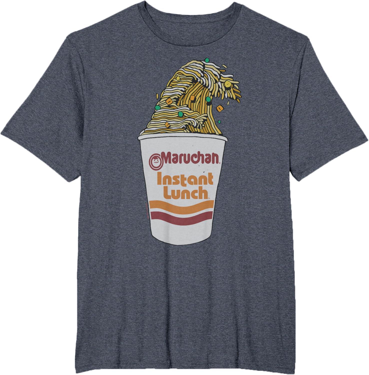 image:imageMaruchan Instant Lunch Ramen Cup Noodle Wave Logo TShirtHeather Blue