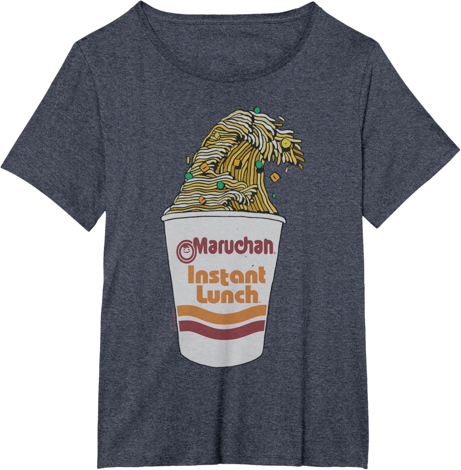 image:imageMaruchan Instant Lunch Ramen Cup Noodle Wave Logo TShirtHeather Blue