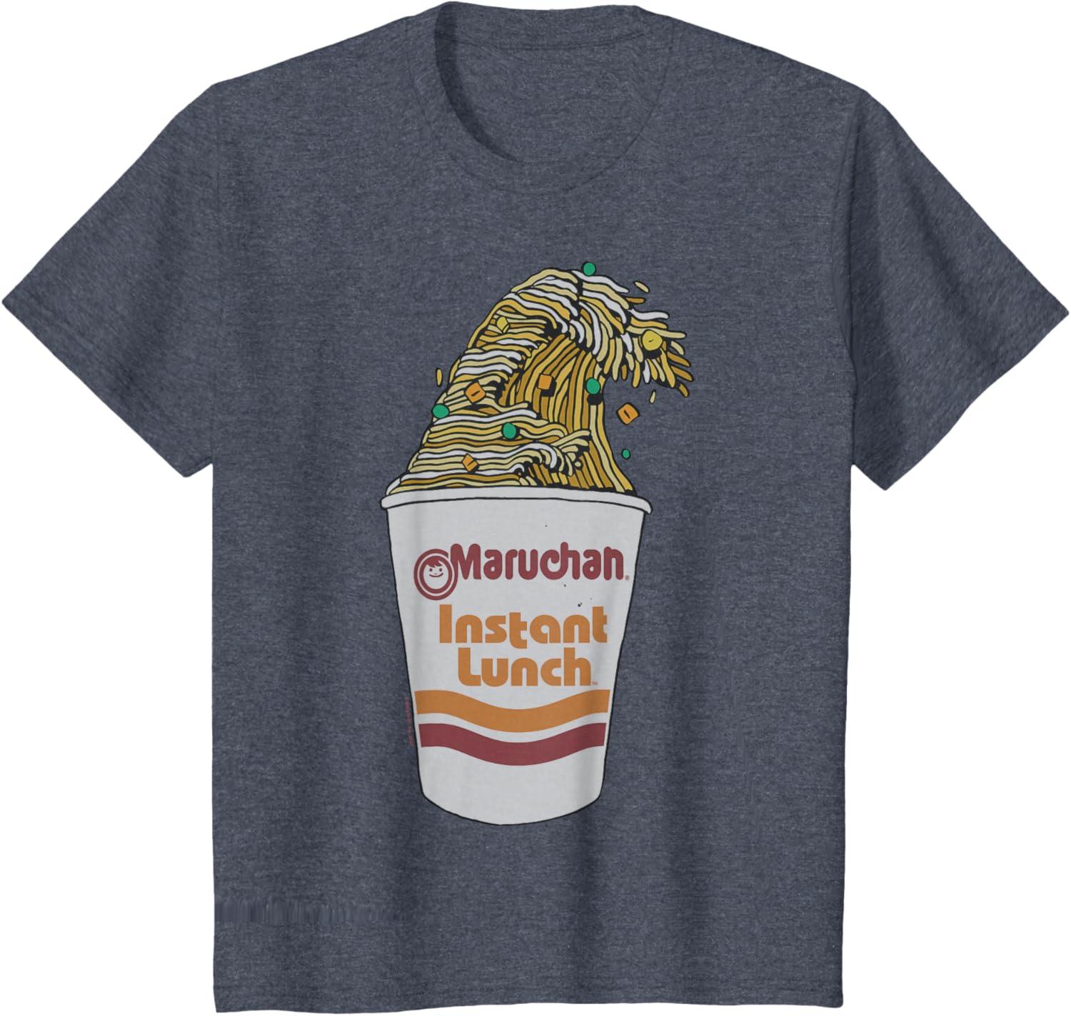 image:imageMaruchan Instant Lunch Ramen Cup Noodle Wave Logo TShirtHeather Blue