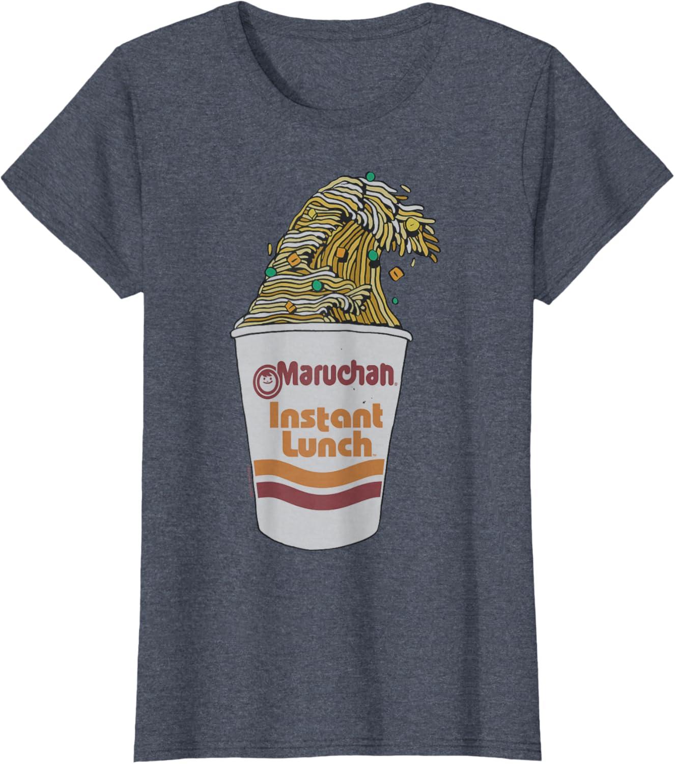 image:imageMaruchan Instant Lunch Ramen Cup Noodle Wave Logo TShirtHeather Blue