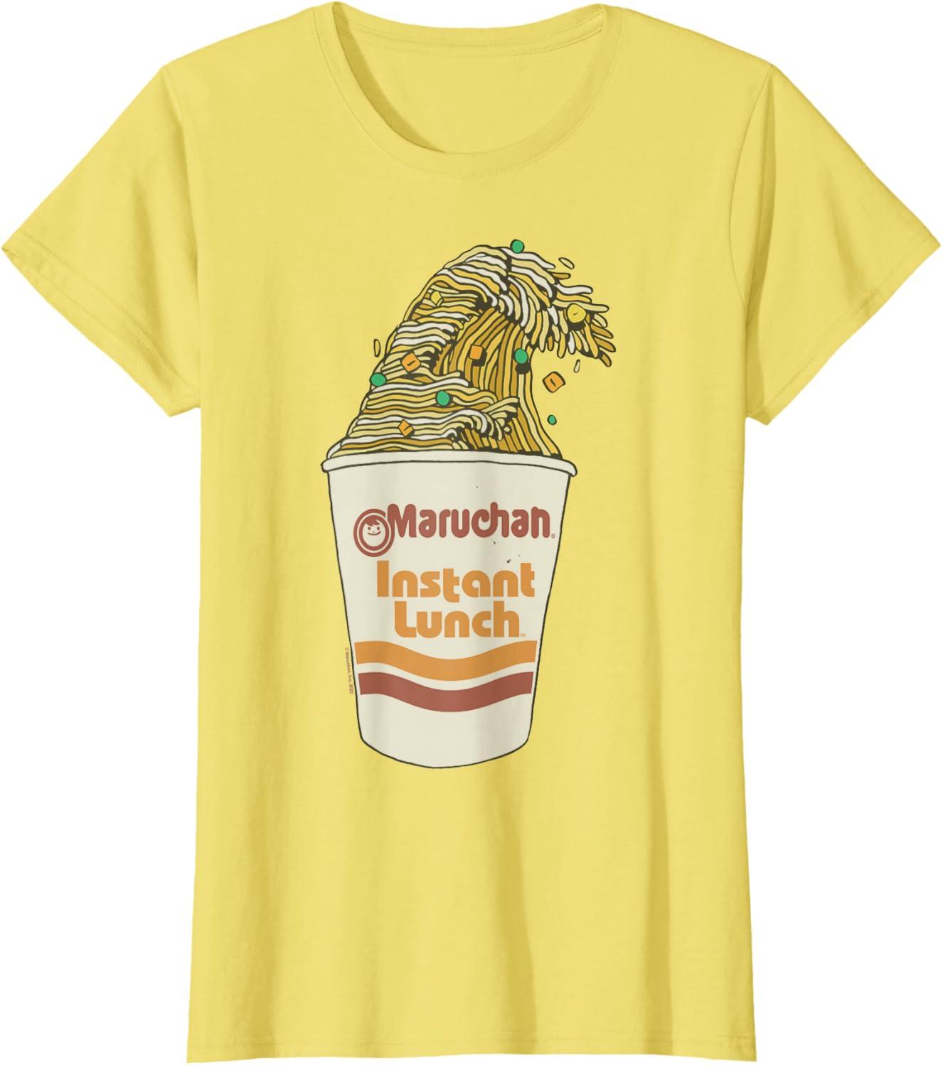 image:imageMaruchan Instant Lunch Ramen Cup Noodle Wave Logo TShirtLemon Yellow