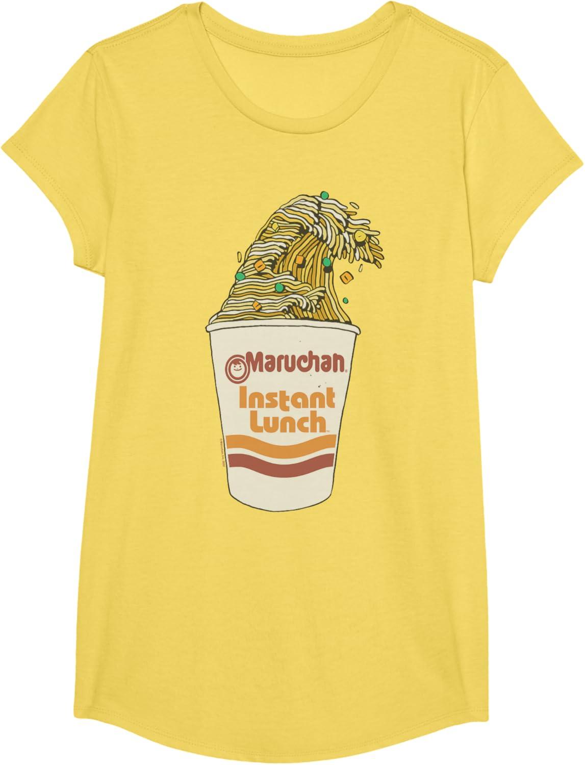 image:imageMaruchan Instant Lunch Ramen Cup Noodle Wave Logo TShirtLemon Yellow