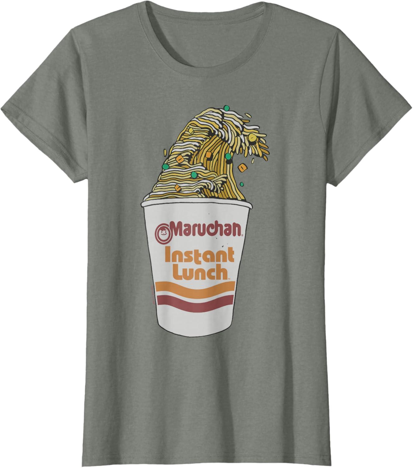 image:imageMaruchan Instant Lunch Ramen Cup Noodle Wave Logo TShirtOlive Heather
