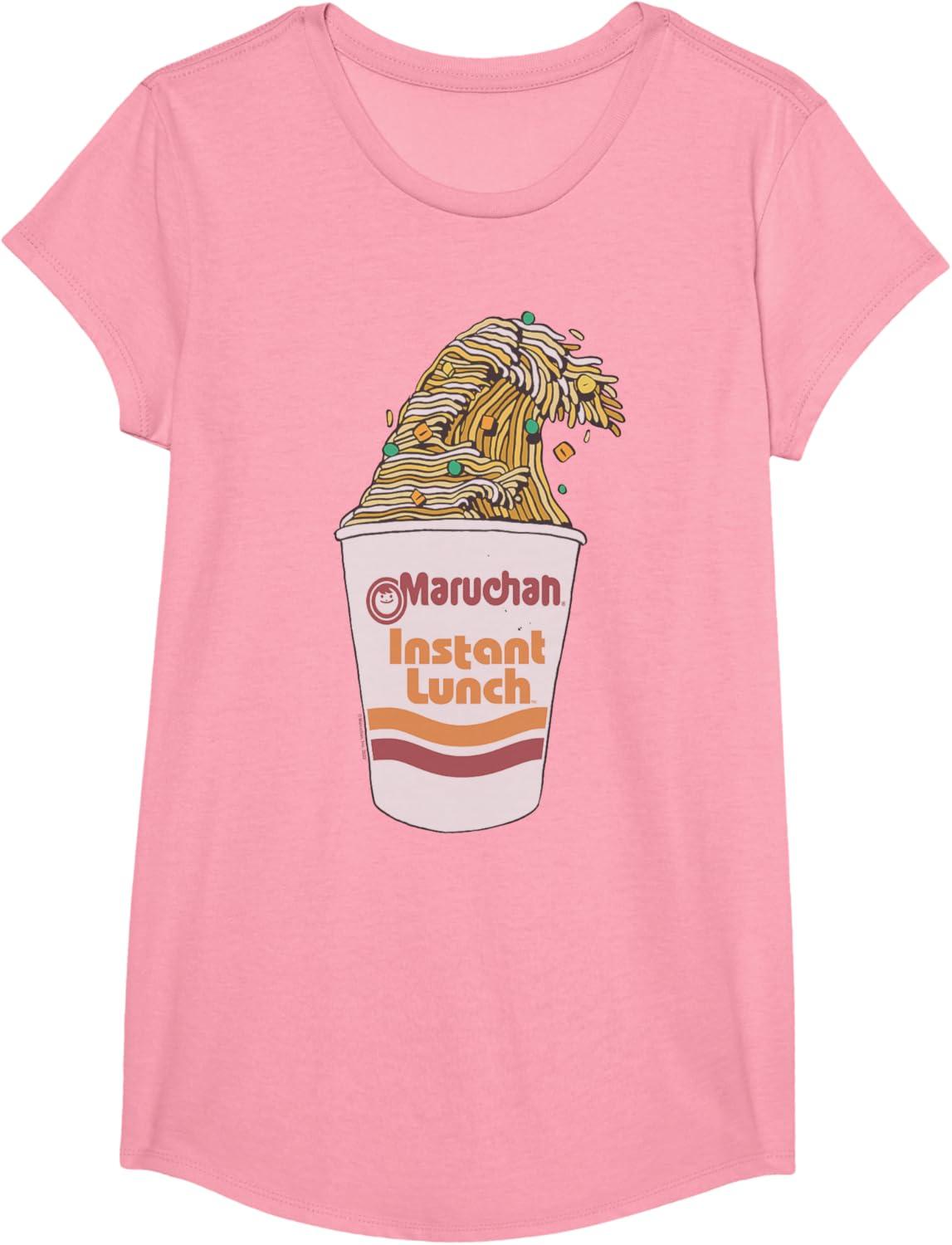 image:imageMaruchan Instant Lunch Ramen Cup Noodle Wave Logo TShirtPink