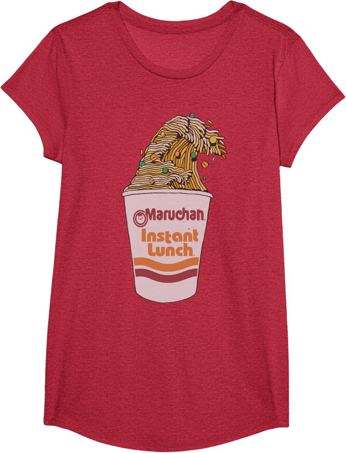 image:imageMaruchan Instant Lunch Ramen Cup Noodle Wave Logo TShirtRed Heather