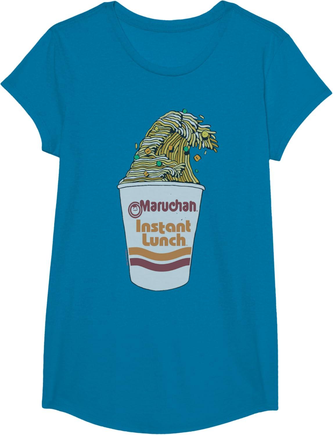 image:imageMaruchan Instant Lunch Ramen Cup Noodle Wave Logo TShirtSapphire Blue