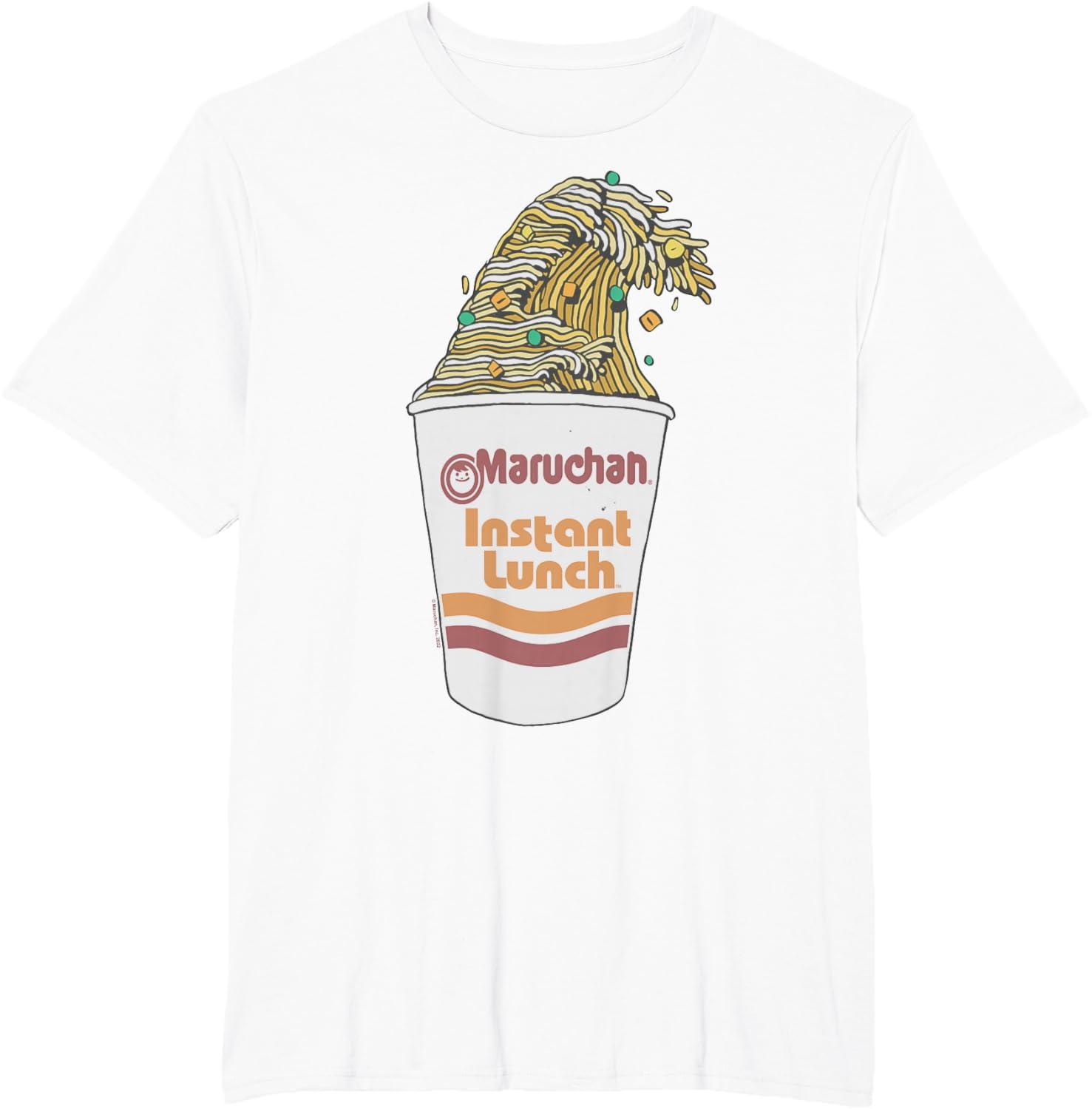 image:imageMaruchan Instant Lunch Ramen Cup Noodle Wave Logo TShirtWhite