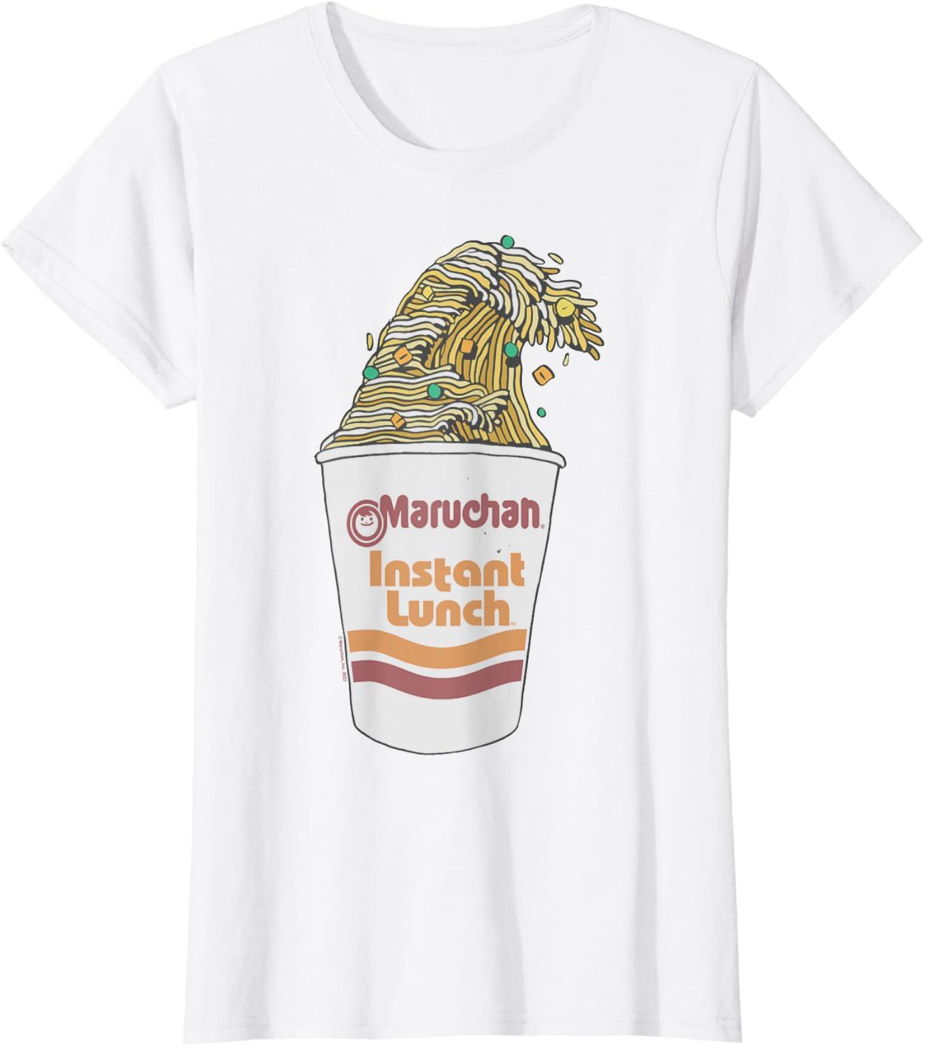 image:imageMaruchan Instant Lunch Ramen Cup Noodle Wave Logo TShirtWhite