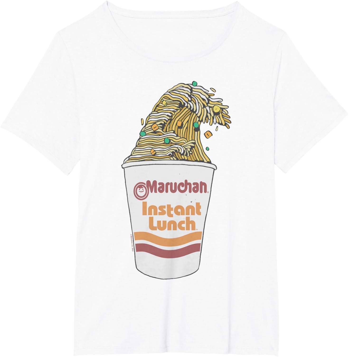 image:imageMaruchan Instant Lunch Ramen Cup Noodle Wave Logo TShirtWhite