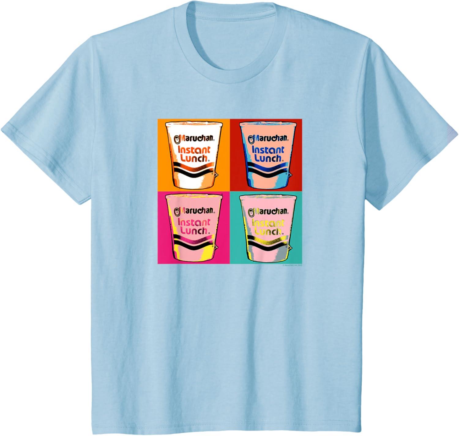 image:imageMaruchan Instant Lunch Ramen Cups Pop Art Painting TShirtBaby Blue