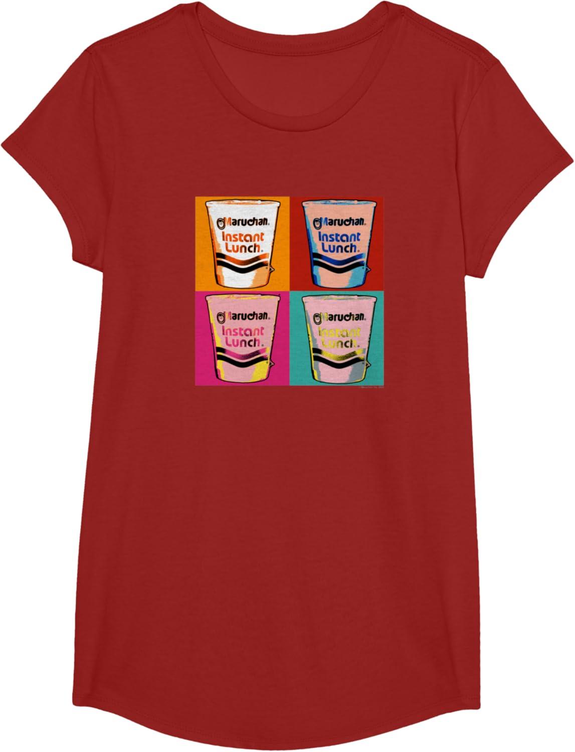 image:imageMaruchan Instant Lunch Ramen Cups Pop Art Painting TShirtCranberry Red