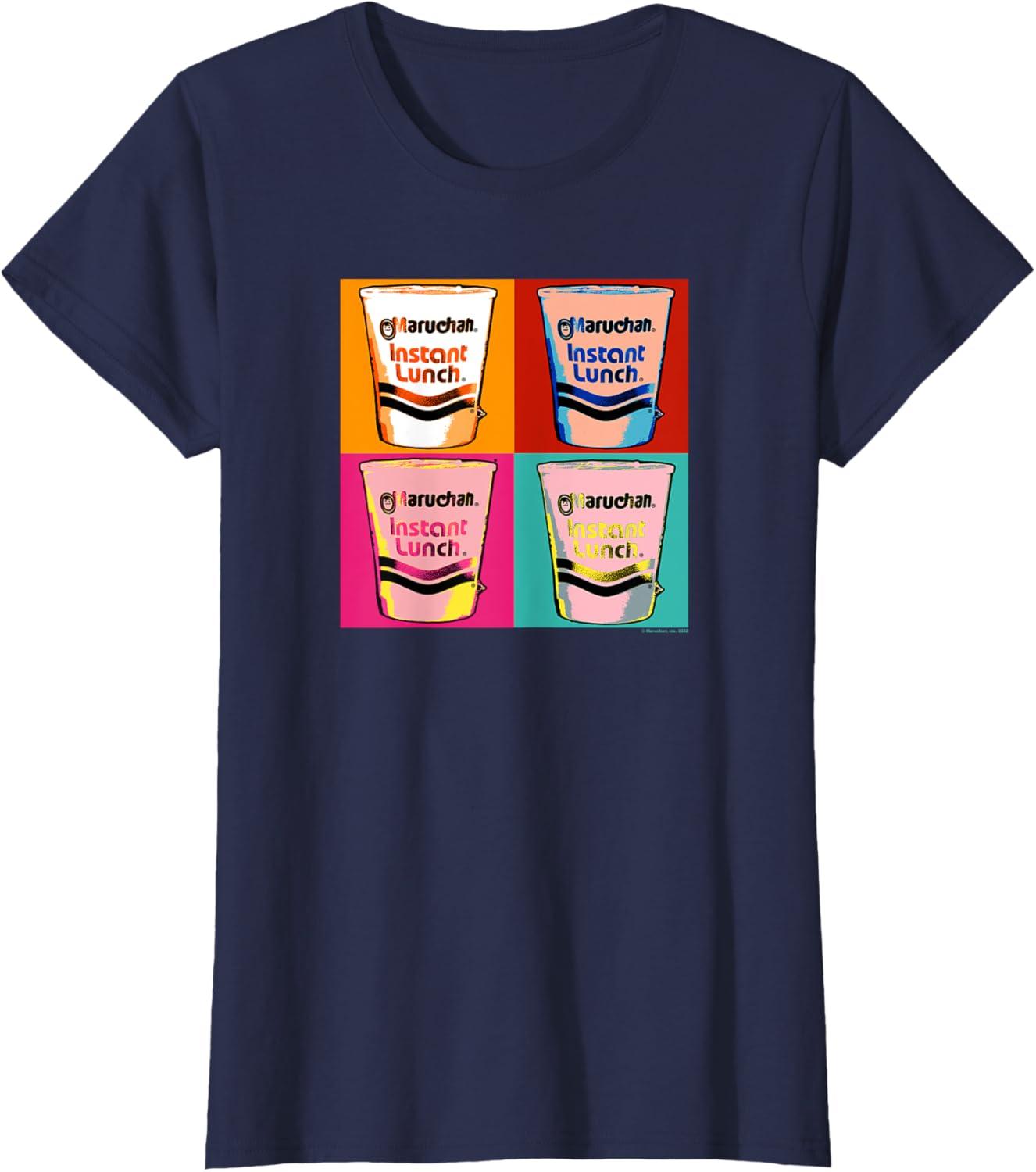 image:imageMaruchan Instant Lunch Ramen Cups Pop Art Painting TShirtNavy Blue