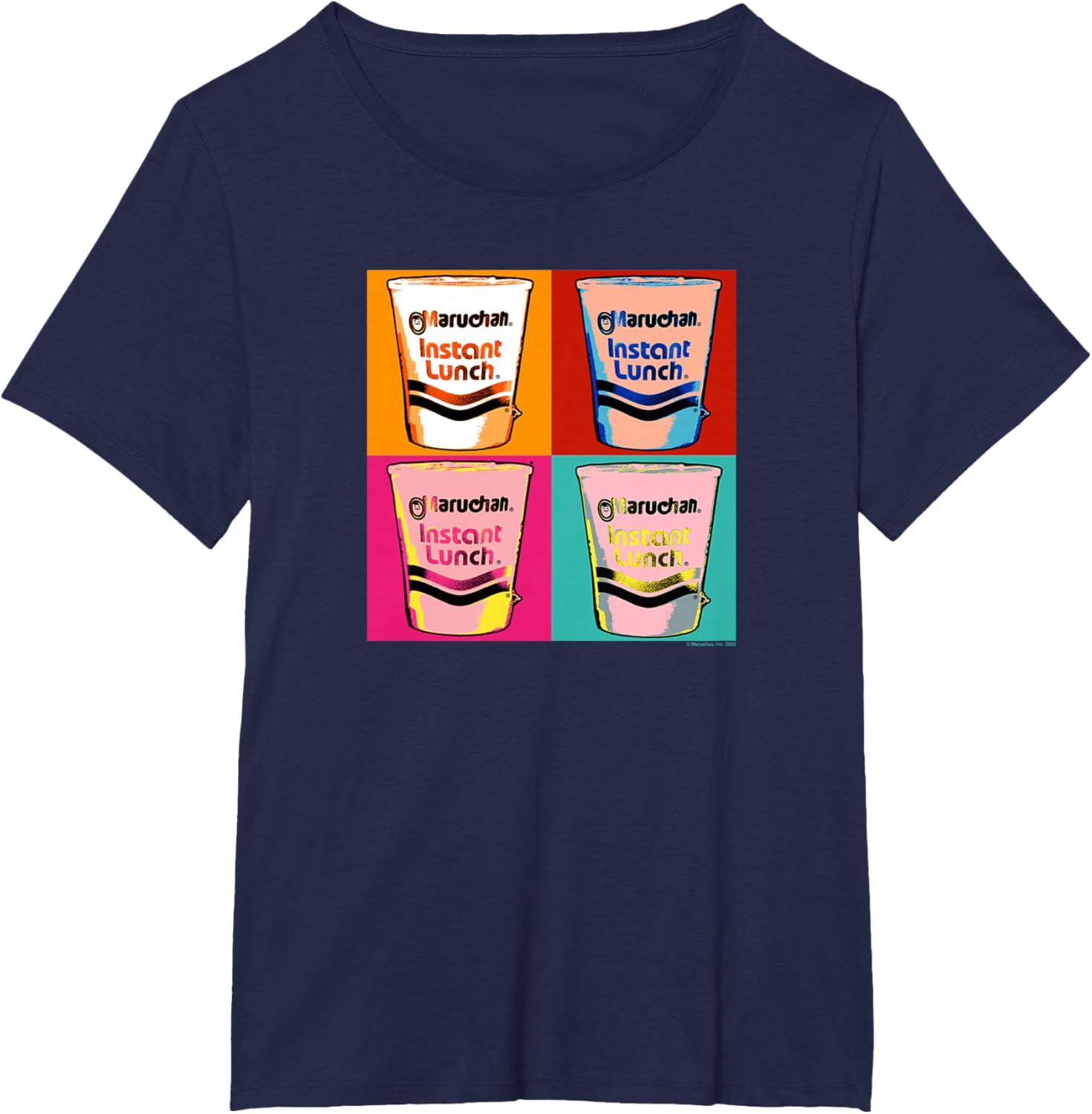 image:imageMaruchan Instant Lunch Ramen Cups Pop Art Painting TShirtNavy Blue