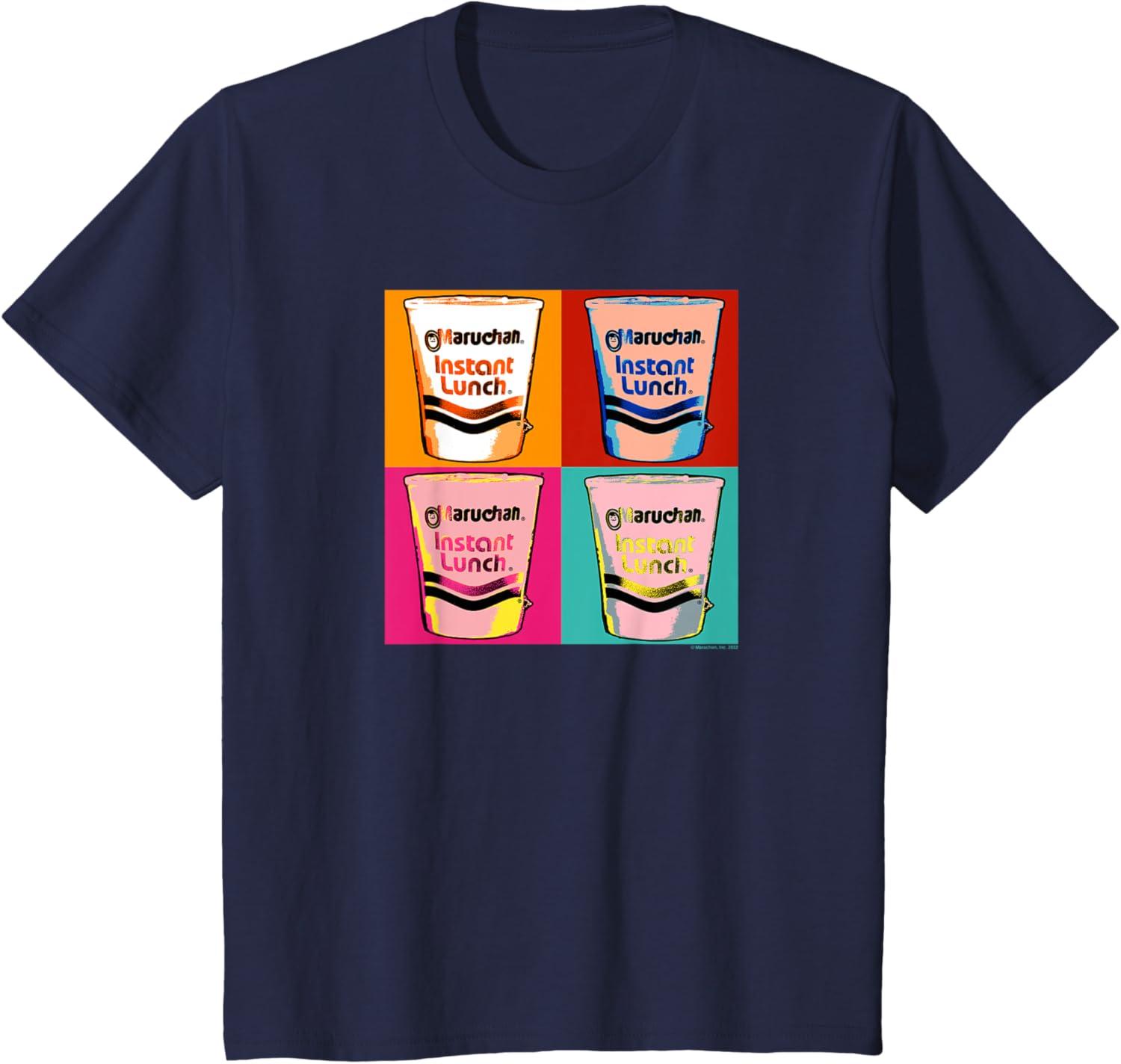 image:imageMaruchan Instant Lunch Ramen Cups Pop Art Painting TShirtNavy Blue