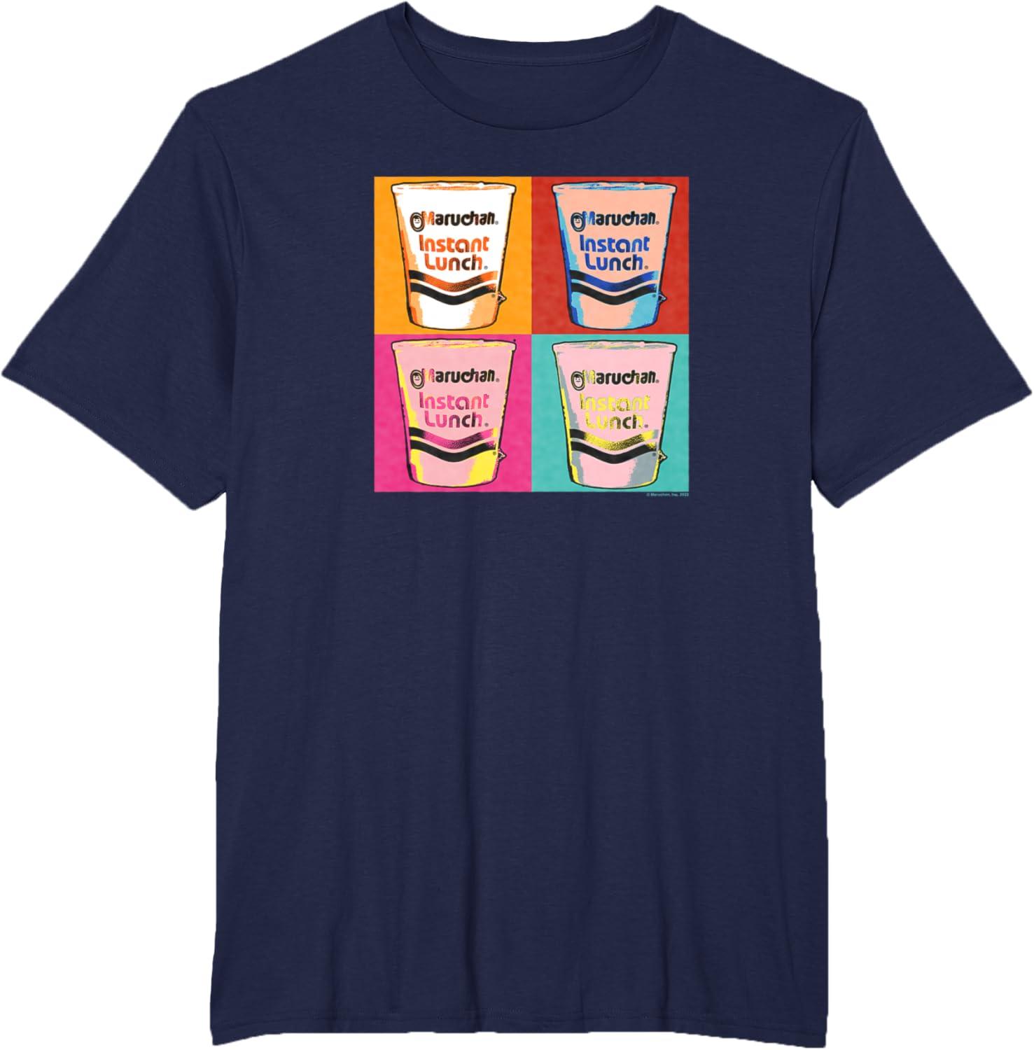 image:imageMaruchan Instant Lunch Ramen Cups Pop Art Painting TShirtNavy Blue