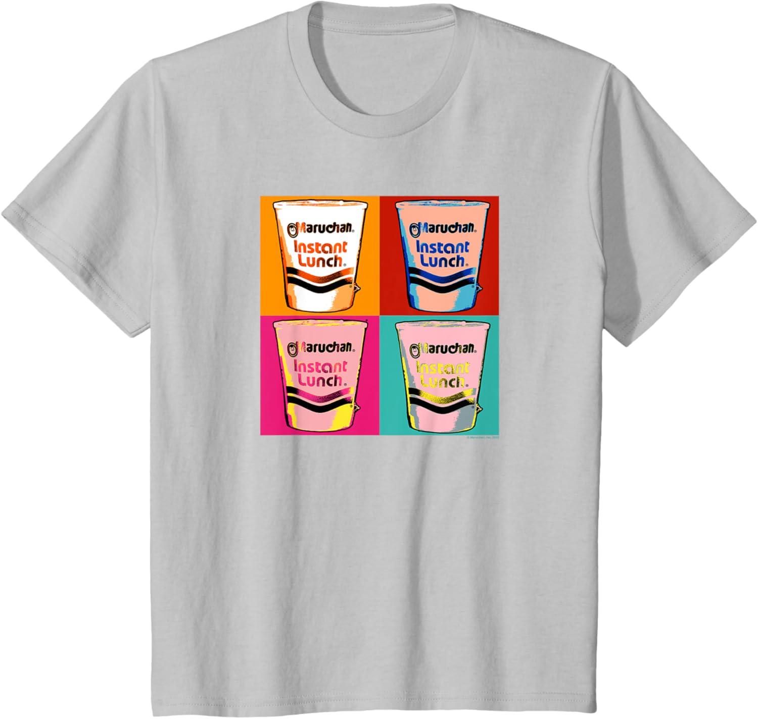 image:imageMaruchan Instant Lunch Ramen Cups Pop Art Painting TShirtSilver Grey