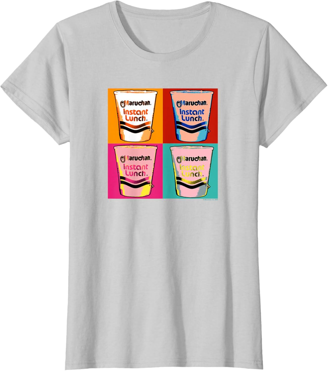 image:imageMaruchan Instant Lunch Ramen Cups Pop Art Painting TShirtSilver Grey