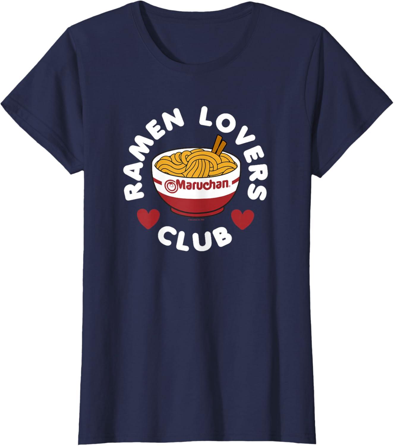 image:imageMaruchan Instant Lunch Ramen Lovers Club Cute Logo TShirtNavy Blue