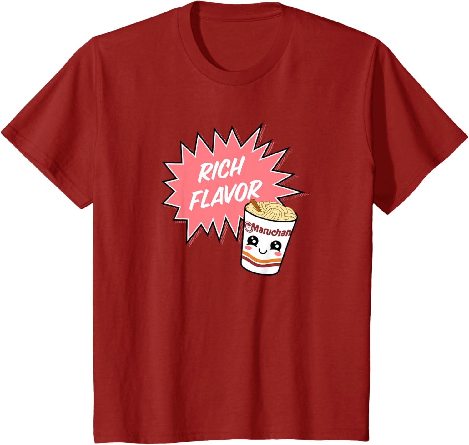image:imageMaruchan Instant Lunch Rich Flavor Cute Noodle Cup Logo TShirtCranberry Red