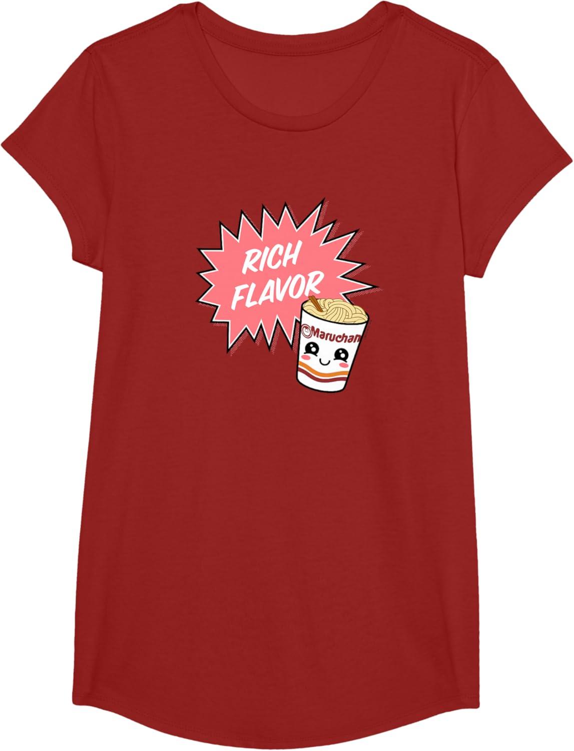 image:imageMaruchan Instant Lunch Rich Flavor Cute Noodle Cup Logo TShirtCranberry Red