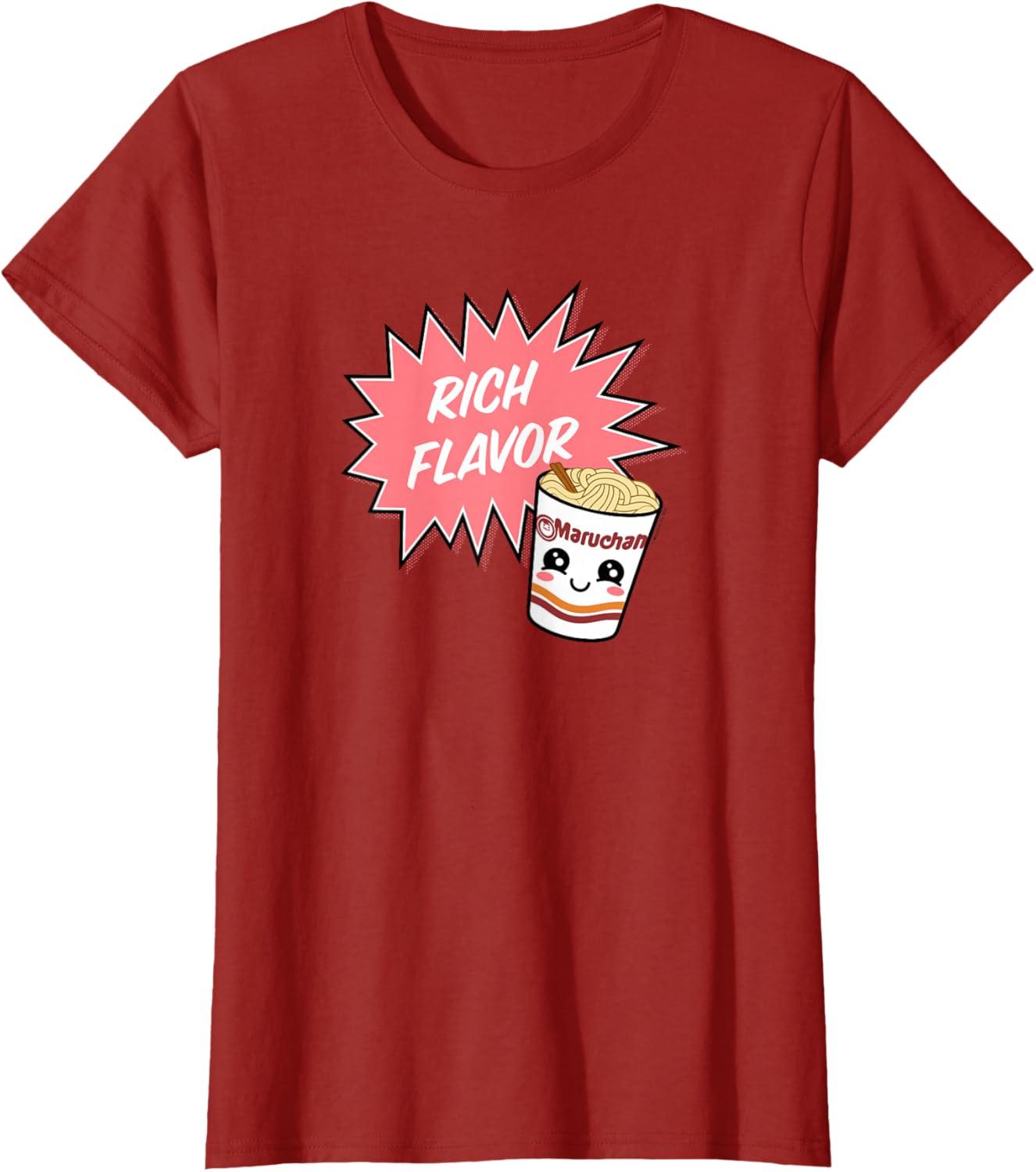 image:imageMaruchan Instant Lunch Rich Flavor Cute Noodle Cup Logo TShirtCranberry Red