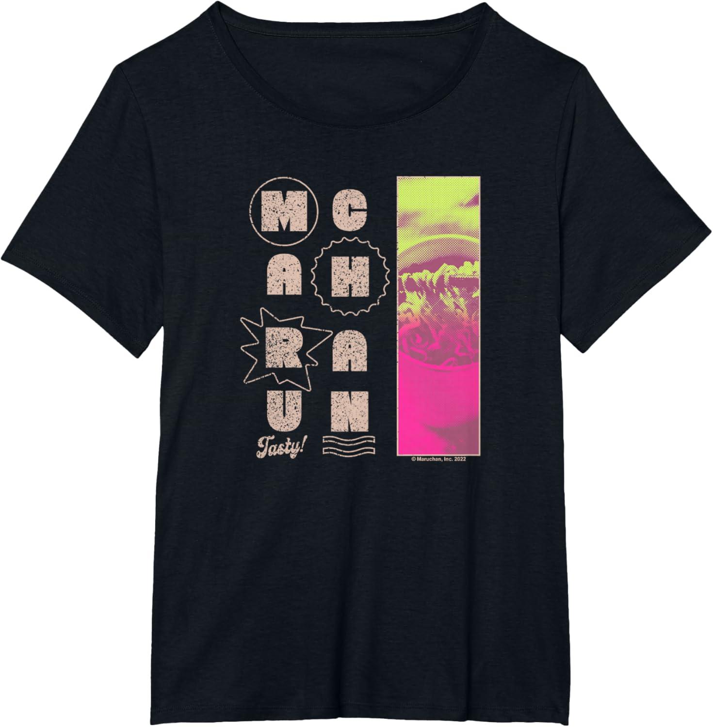 image:imageMaruchan Instant Lunch Tasty Neon Picture Retro Poster TShirtBlack